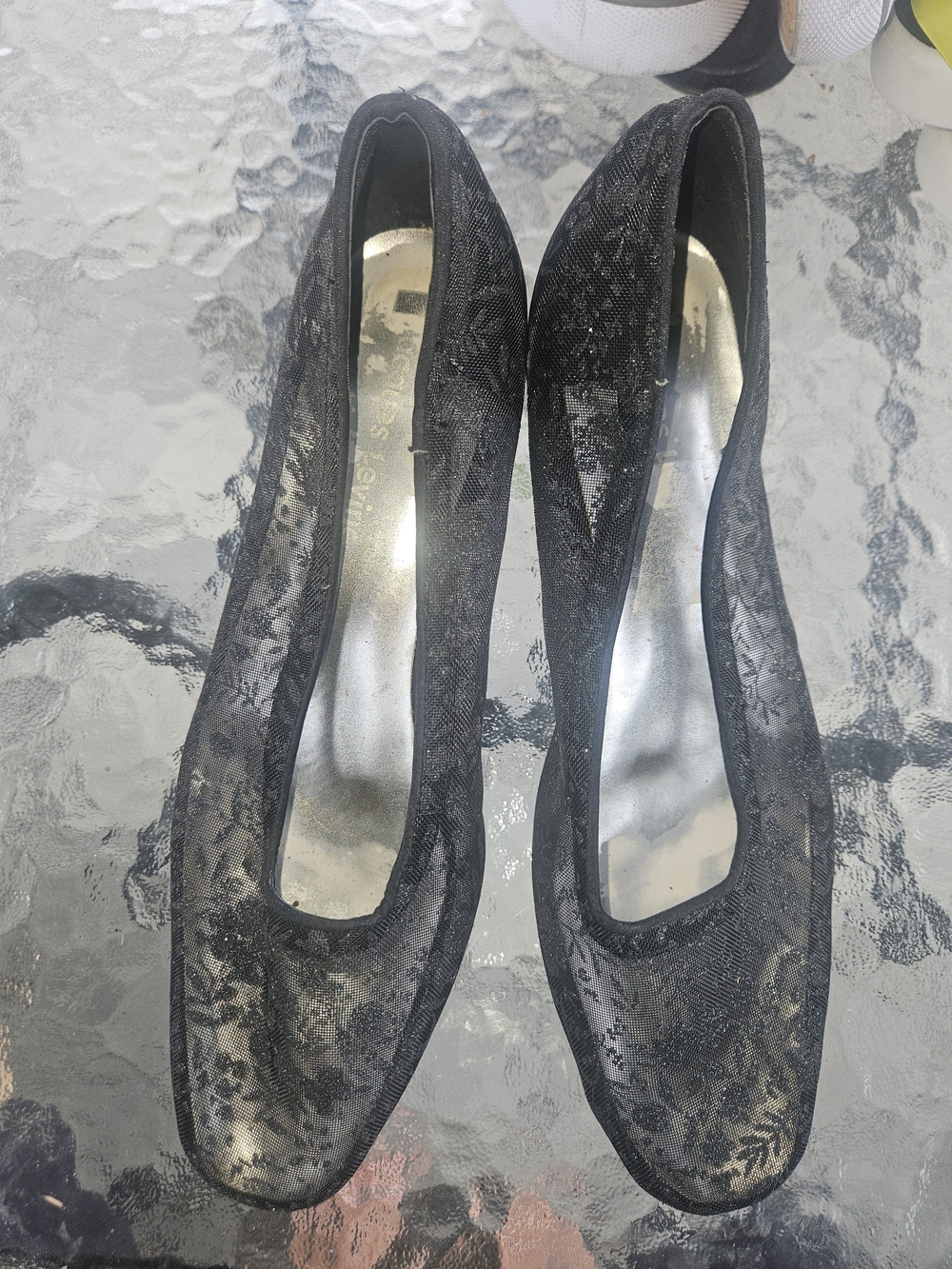 Vintage - Jacques Levine Black Lace Ballet Flats - Women's Dress Flats